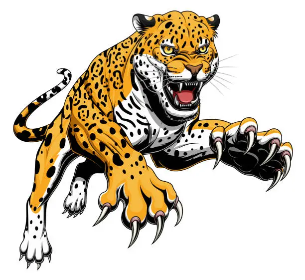 Vector illustration of Leaping jaguar