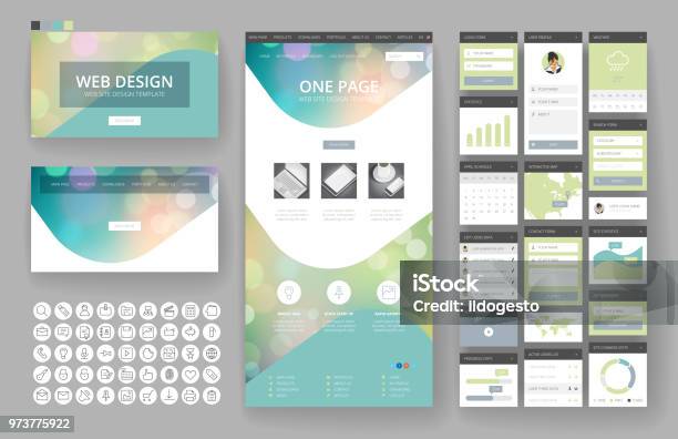 Some Website Interface Website Design Template And Interface Elements Stock Illustration ...