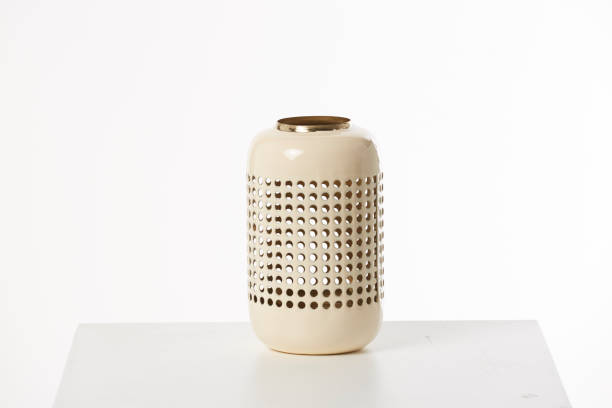 White vase on White Box and Background White Vase Decoration on White Box and Background art deco vase stock pictures, royalty-free photos & images