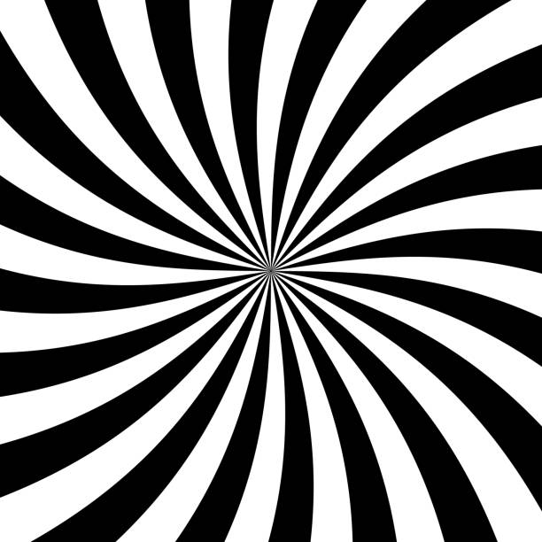 istock Black and white Radial rays background. Rays diverging from the center in a spiral 973792934