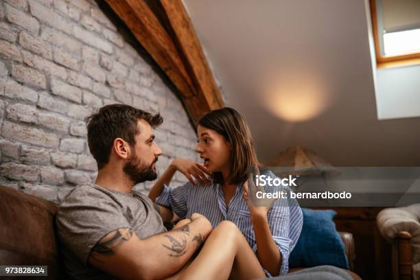 She Gets Jealous Sometimes Stock Photo - Download Image Now - Couple - Relationship, Discussion, Talking