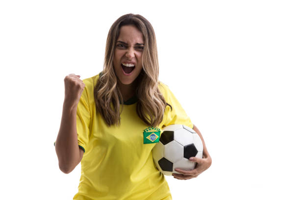 istock Brazilian fan celebrating 973838740