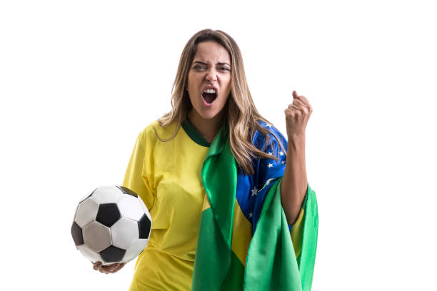 istock Brazilian fan celebrating 973838754