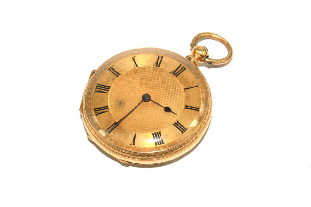 istock Gold Ornate Pocket Watch on White background 973881524