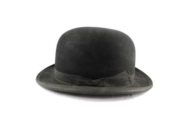 istock A Men's Bowler Hat Cap Old Fashioned on White Background 973882284