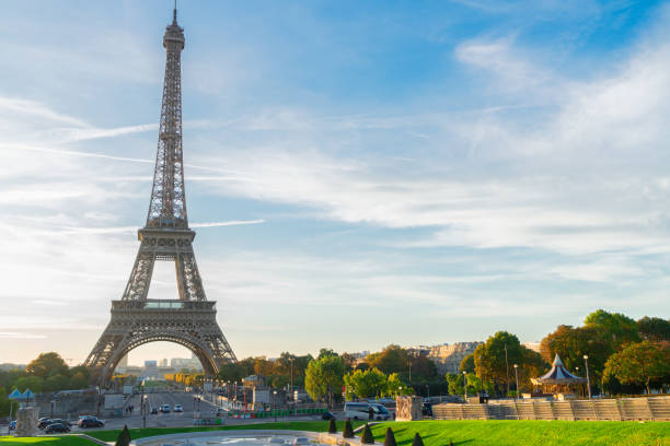 istock eiffel tour and from Trocadero, Paris 973906256