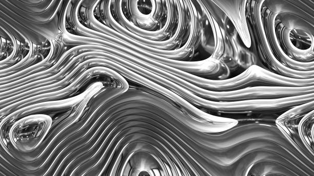 abstract curves - metal parametric curved shapes 4k seamless background