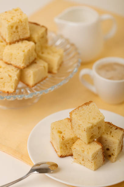 istock Homecooking banoffee with coffee. Banana biscuits squares. 973907724