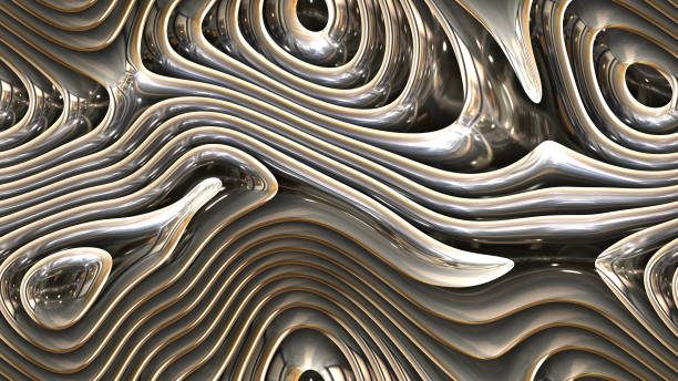 istock abstract curves - metal parametric curved shapes 4k seamless background 973911724