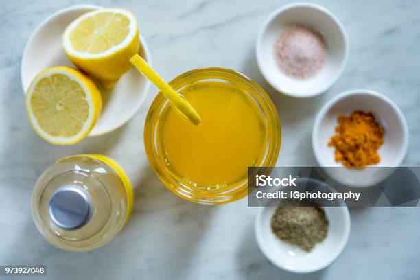 Time To Detox And Get Healthy Stock Photo - Download Image Now - Apple Cider Vinegar, Lemon - Fruit, Drinking