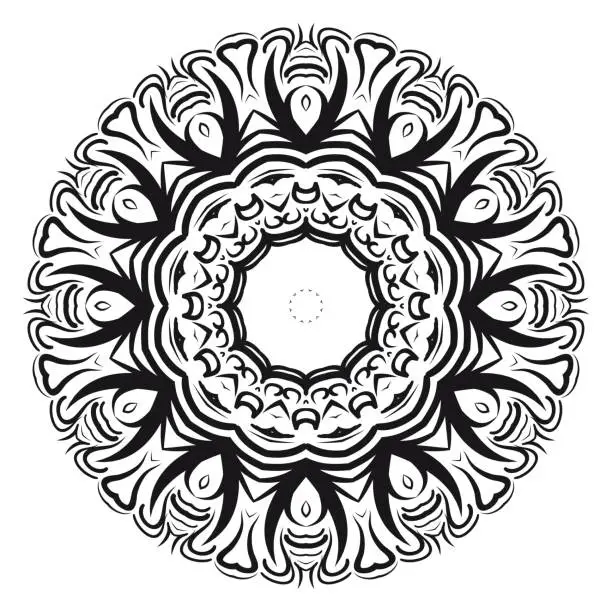 Vector illustration of Flower mandala. Printable package decorative elements. Coloring page template. It is fantastic vector illustrations