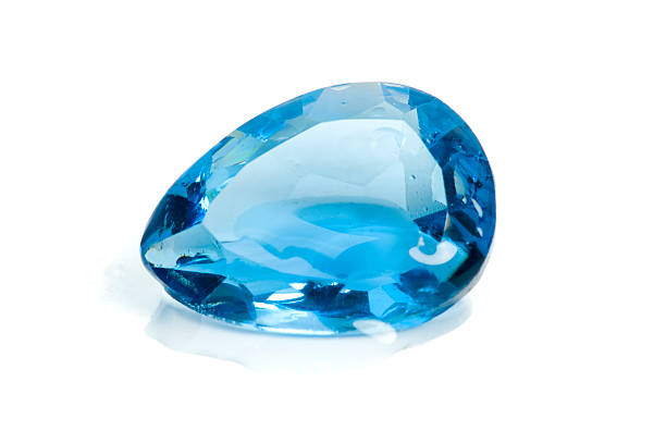 istock Aquamarine gem isolated on white background 97397562