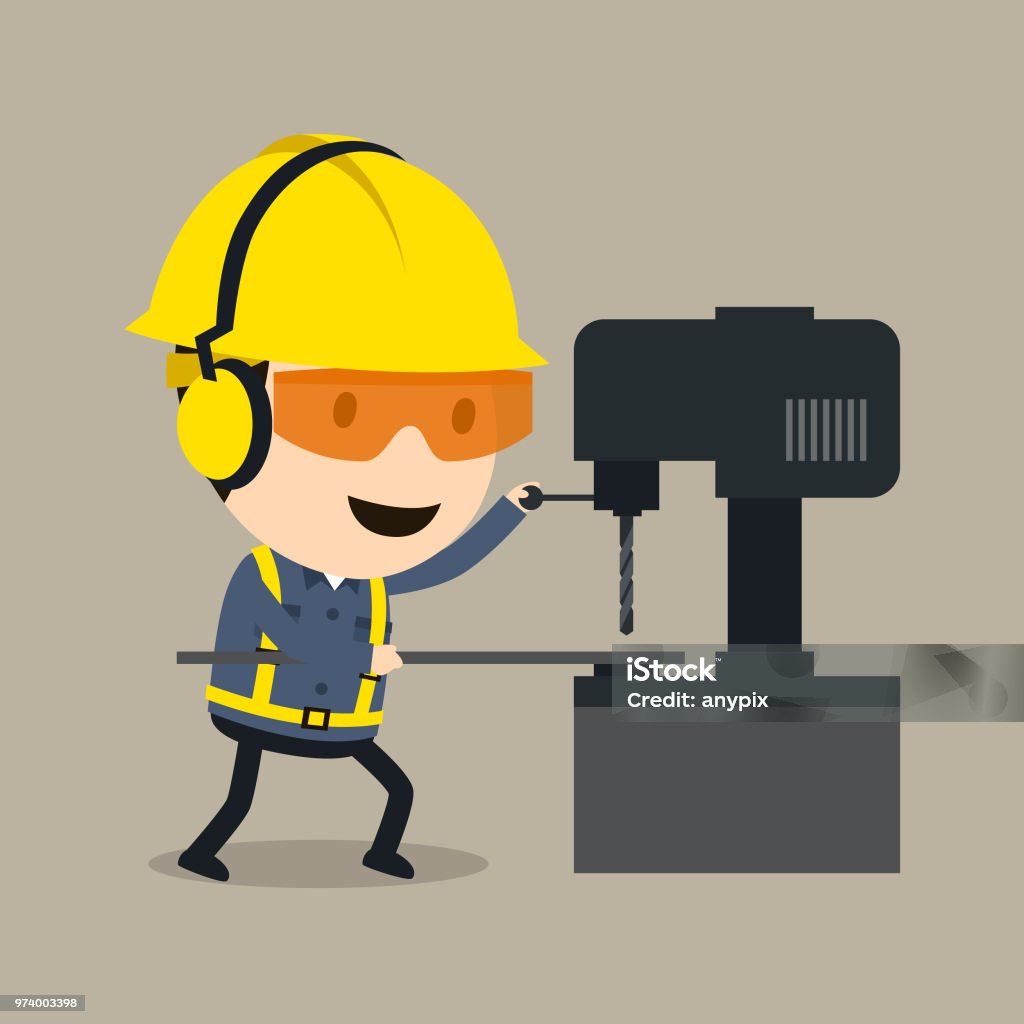 Wear Personal Protective Equipment And Proceed With Drilling Stock  Illustration - Download Image Now - iStock