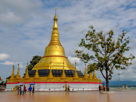 Picture of Shwedagon Pagoda is a beautiful golden pagoda on hilltop