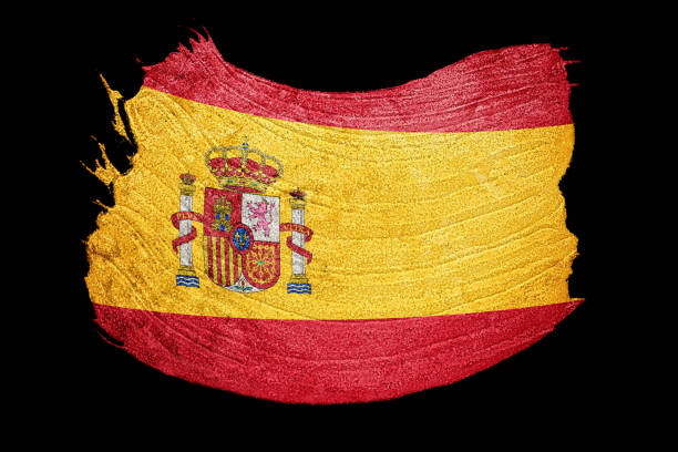 istock Grunge Spain flag. Spain flag with grunge texture. Brush stroke. 974008250