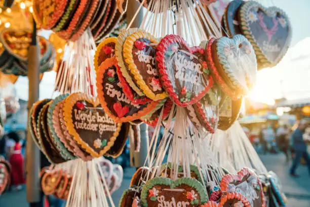 Photo of Traditional Gingerbread hearts at the Beer Fest, Munich, Germany