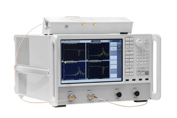 istock Digital oscillograph isolated on white background, power analyzer 3 phaze 974024082