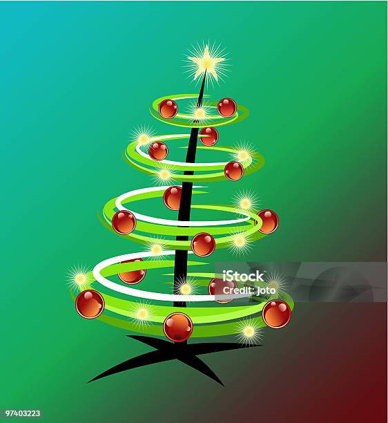 Árvore De Natal - Arte vetorial de stock e mais imagens de Espiral - Espiral, Natal, Claro