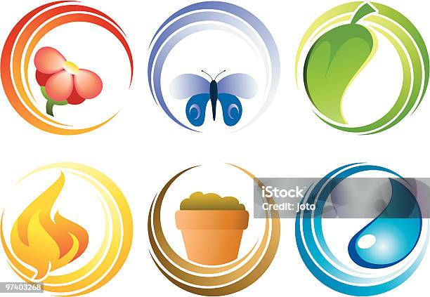 Natures Elements Stock Illustration - Download Image Now - Dirt, Animal Themes, Balance