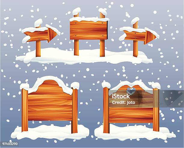 Sinais De Inverno - Arte vetorial de stock e mais imagens de A nevar - A nevar, Ao Ar Livre, Baia Direcional