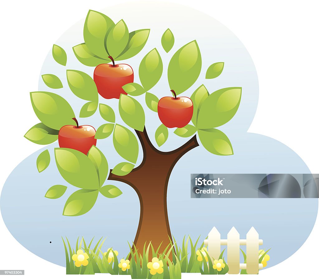 Árbol de manzano - arte vectorial de Alimento libre de derechos
