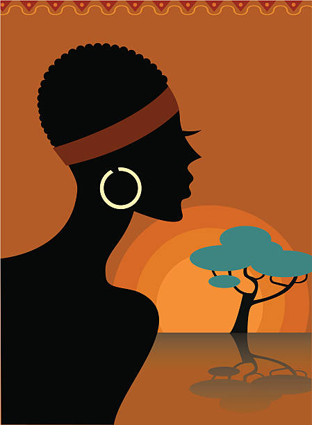 The spirit of Africa  hoop earring stock illustrations