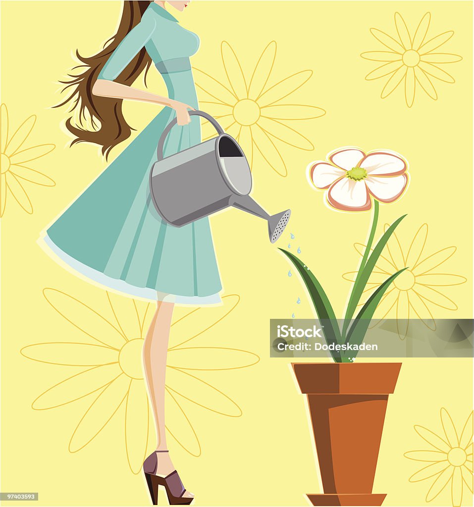 Little help to mother nature  Watering stock vector