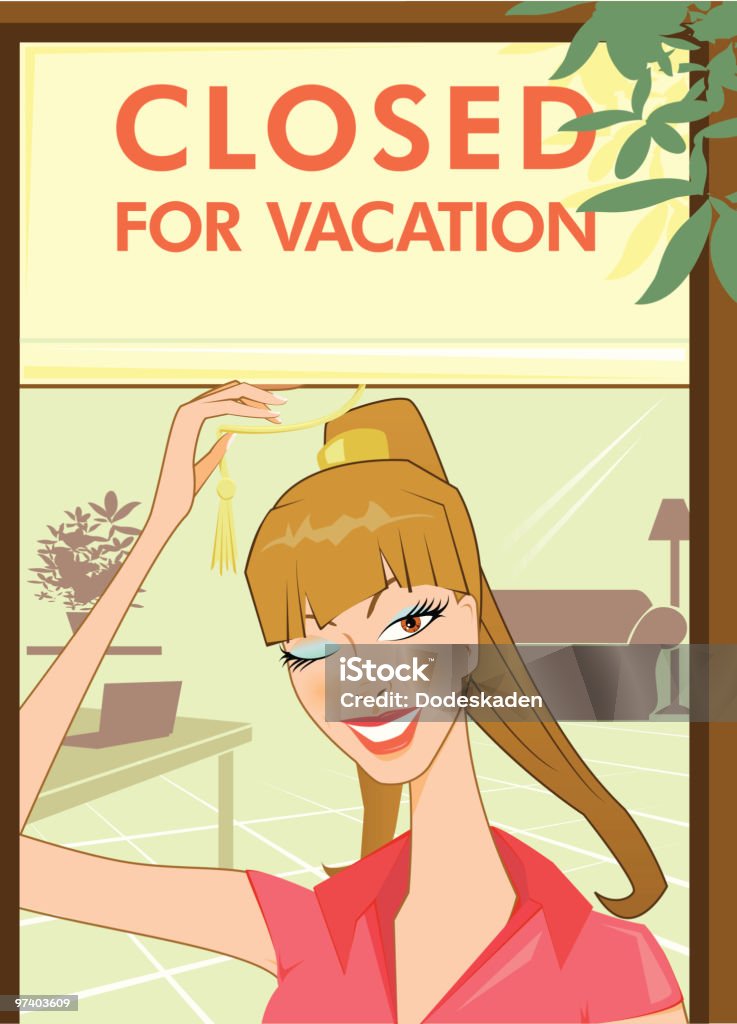 Fechado para as férias - Vetor de Adulto royalty-free
