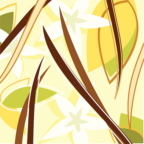 kuvapankkikuvitukset aiheesta vaniljan raikas maku - yellow vanilla flower with green leaves