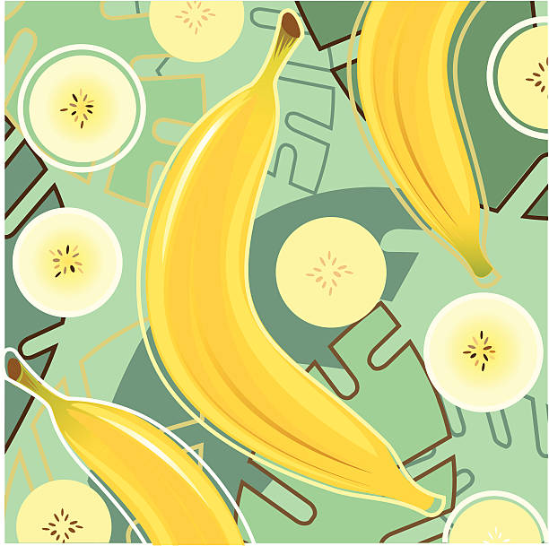 Fresh Taste of Banana  banana patterns stock illustrations