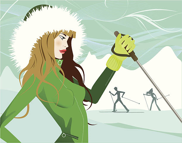 stockillustraties, clipart, cartoons en iconen met winter leisure - skivakantie