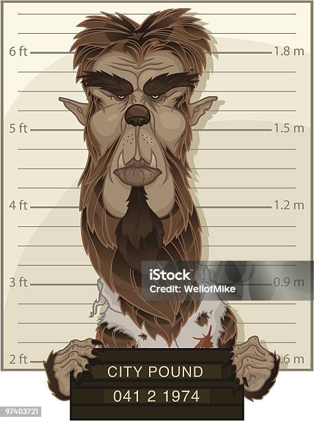 Wolfman Mug Shot Stock Illustration - Download Image Now - Police Line-Up, Werewolf, Adult