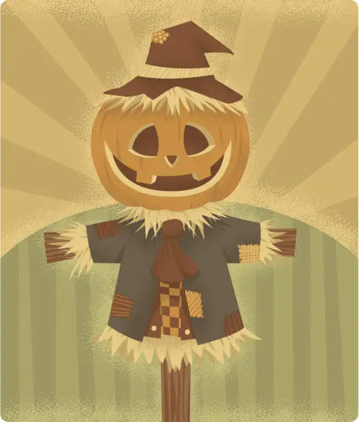 Vector illustration of Retro Scarecrow