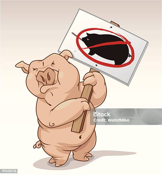 Cochon Protestant Vecteurs libres de droits et plus d'images vectorielles de Cochon domestique - Cochon domestique, Communication, Contrarié