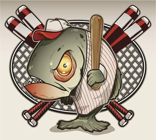 Vector illustration of Baseball Piranha