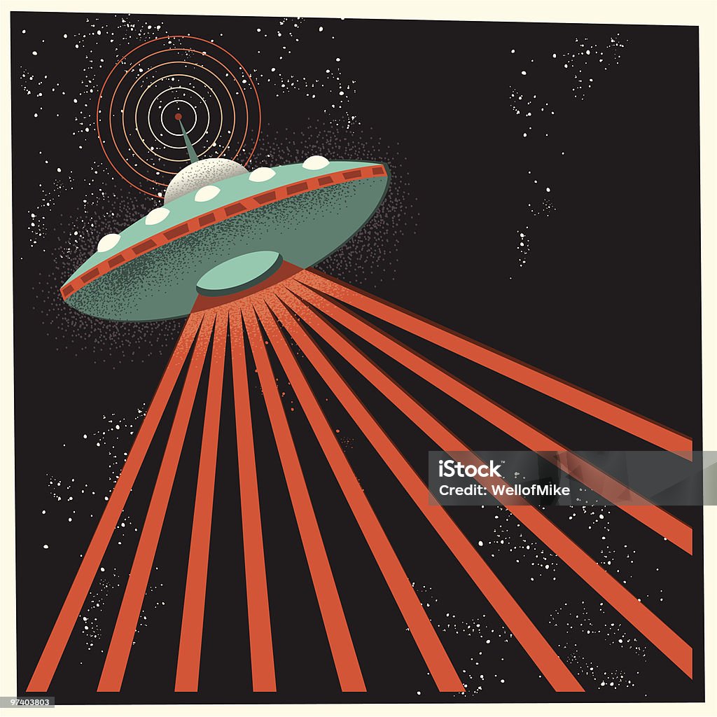 Ovni en el espacio extraterrestre - arte vectorial de OVNI libre de derechos