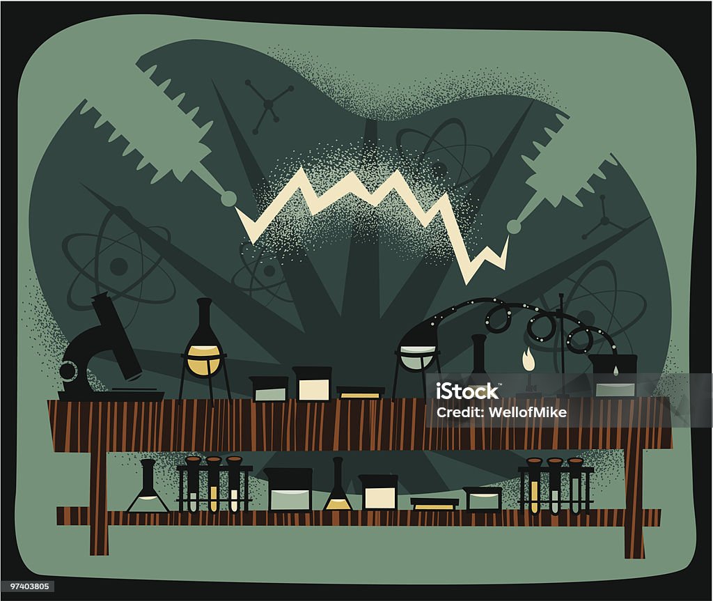 과학 실험실 - 로열티 프리 실험실 벡터 아트