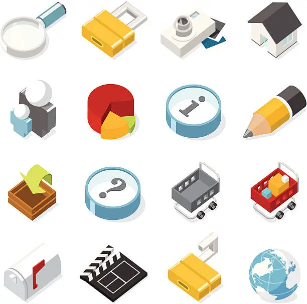Vector illustration of 3D Website and Internet icons
