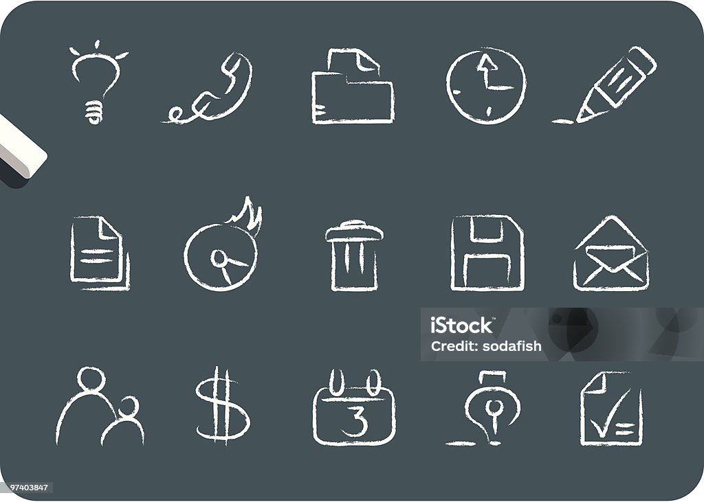 Skizzierte Kommunikation Symbole - Lizenzfrei Briefumschlag Vektorgrafik