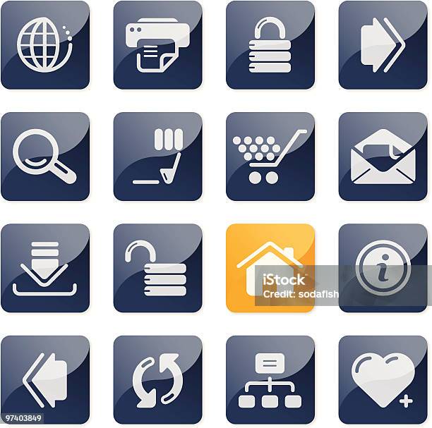 Website Amp Internet Icons Glossy Series Stock Illustration - Download Image Now - Magnifying Glass, Arrow Symbol, Backgrounds