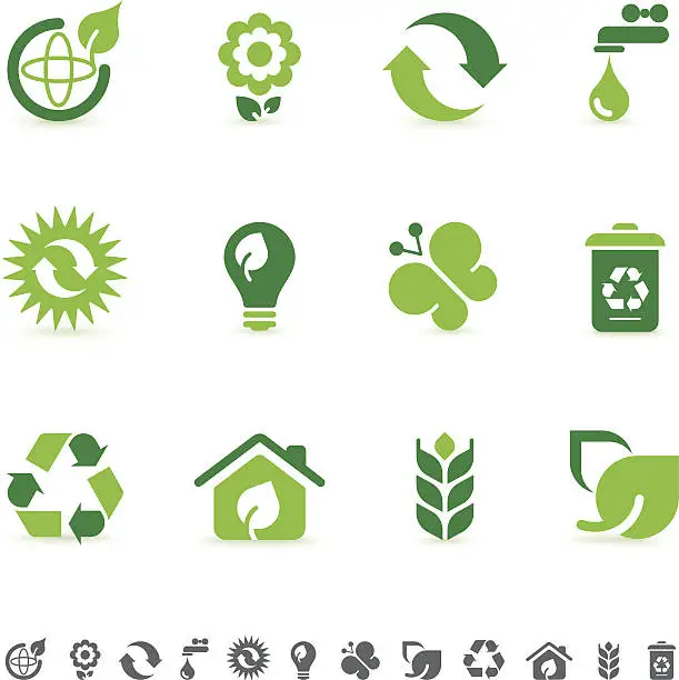 Vector illustration of eco icons | Volume 01