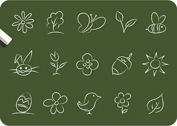 Vector illustration of Spring and Easter icons