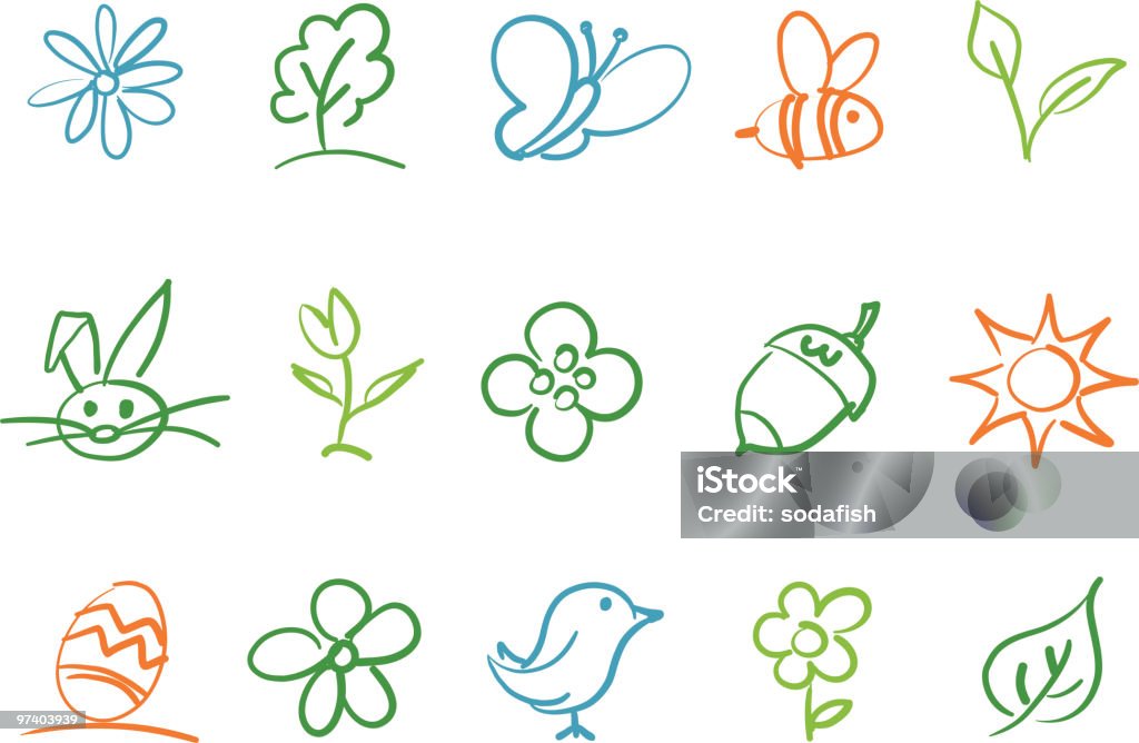 Spring icons  Drawing - Art Product stock vector