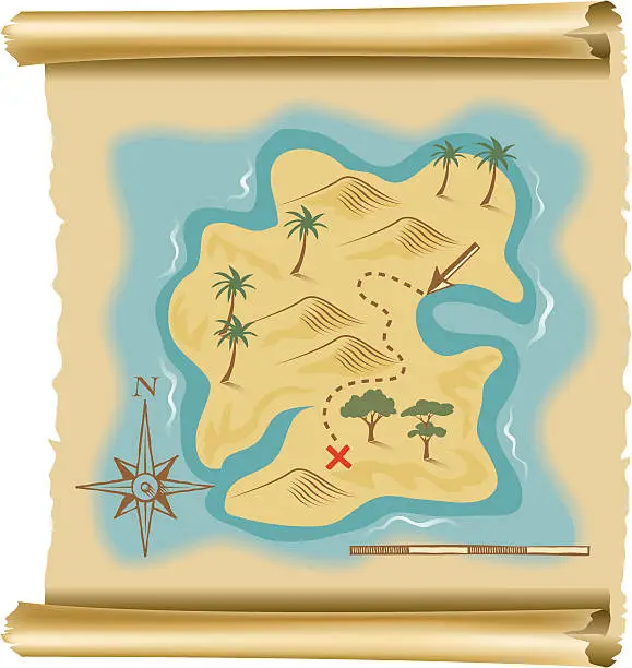 Vector illustration of Treasure map