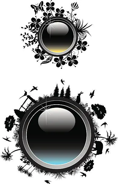 Vector illustration of Nature badges