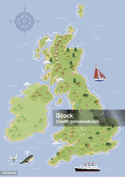 United Kingdom Map Stock Illustration - Download Image Now - Map, UK, Illustration