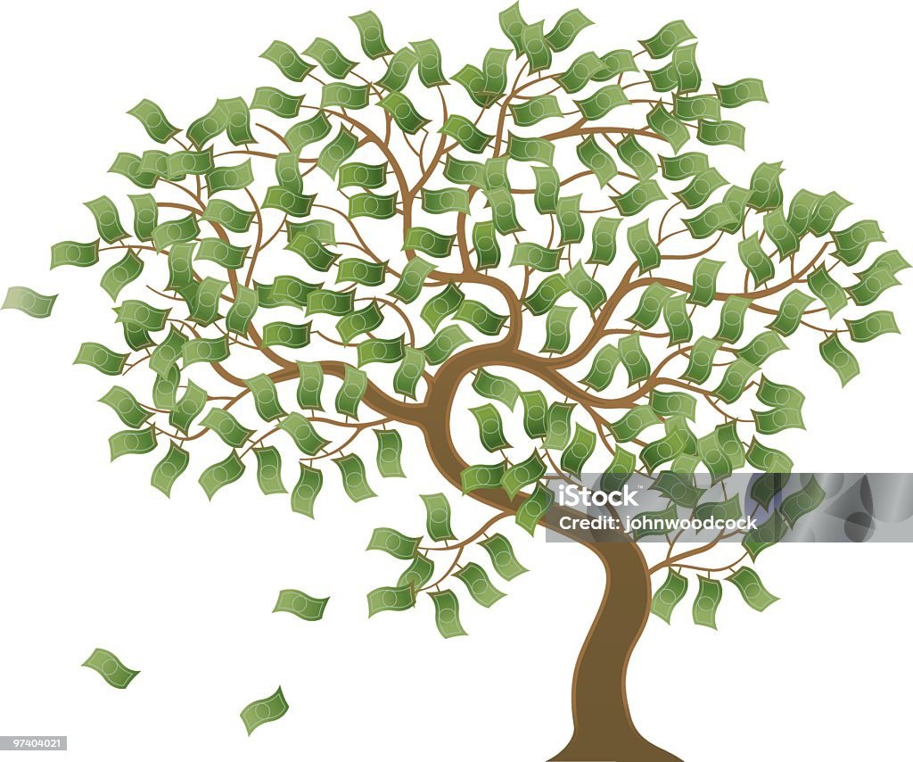 Cartoon Photo Of A Tree Growing Money Stock Illustration - Download Image  Now - Money Doesn't Grow On Trees, Money Tree, Currency - iStock