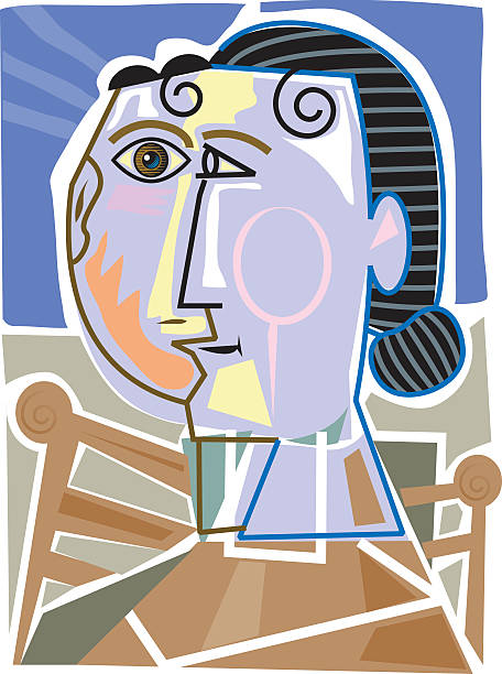 cubist woman - 巴勃羅·畢卡索 插圖 幅插畫檔、美工圖案、卡通及圖標