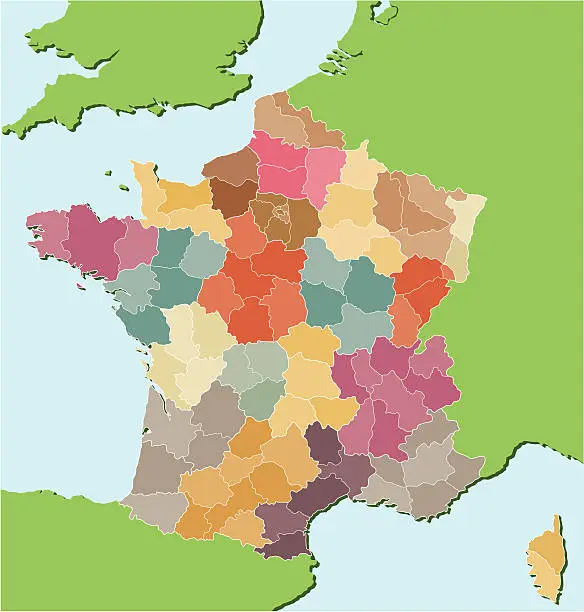 Vector illustration of French regional map.