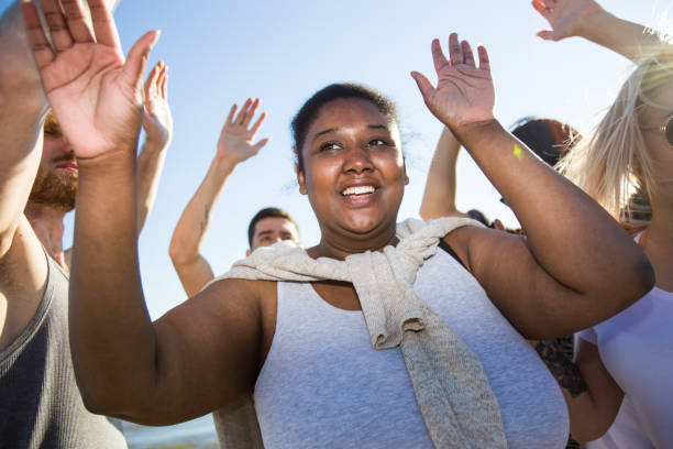 istock Black woman dancing on party 974040694
